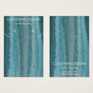 Teal Blue Earring Necklace Jewelry Visning Card Visitkort