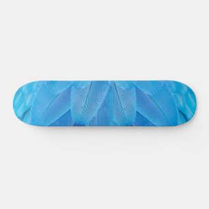 Teal Blue Feathers of the Macaw Parrot Mini Skateboard Bräda 18,5 Cm