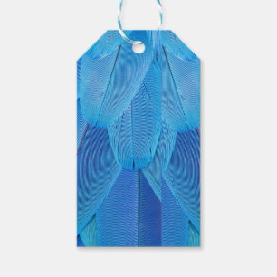 Teal Blue Feathers of the Macaw Parrot Presentetikett