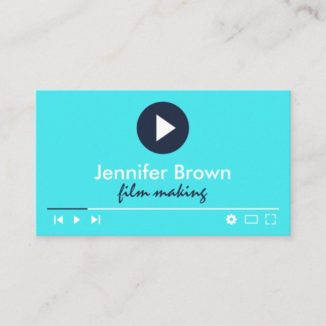 Teal Blue Filmredigerare Videoregissör Visitkort (Framsida)