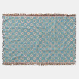 Teal Blue Geometric Thrid Blanket Filt
