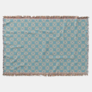 Teal Blue Geometric Thrid Blanket Filt