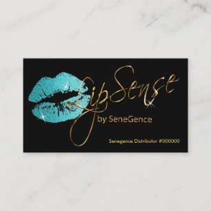 Teal Blue Glitter och Guld Visitkort