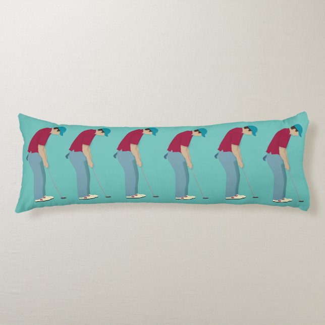 Teal Blue Golfers Pending Bollar Kroppskudde (Framsidan)