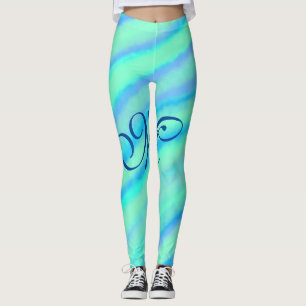 Teal blue greenVattencolor linjer lägg till ditt m Leggings
