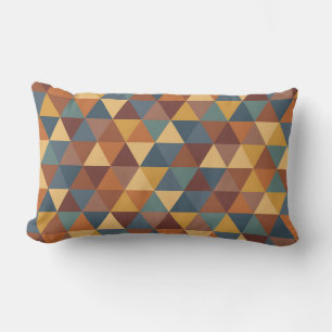 TEAL BLUE GRÖNT BROWN RED GULD GEOMETRIC MÖNSTER LUMBARKUDDE