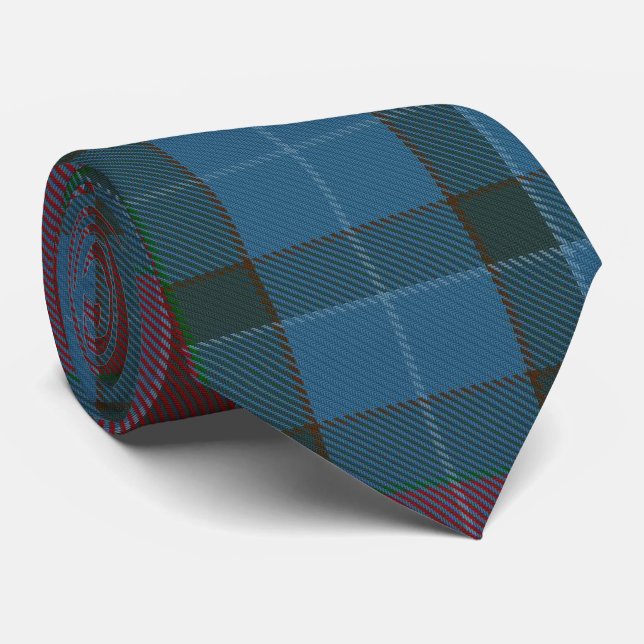 Teal Blue Grönt Red Large Tartan Play Flskanals Slips (Rullad)