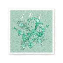 Teal Blue - Gröntens texturerade bakgrund med blom