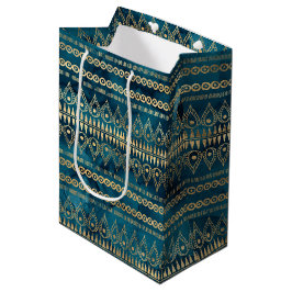 Teal Blue Guld Boho