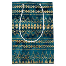 Teal Blue Guld Boho