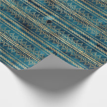 Teal Blue Guld Boho
