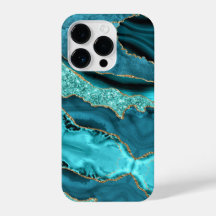 Teal Blue Guld Glitter Aqua Turquise iphone case