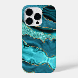 Teal Blue Guld Glitter Aqua Turquise iphone case