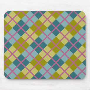 Teal Blue Guld Gult Magenta Mönster Musmatta