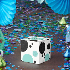 Teal Blue Heart Polka Dot Möhippa Party Presentaskar