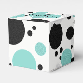 Teal Blue Heart Polka Dot Möhippa Party Presentaskar