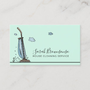 Teal Blue Janitorial Maid House Städning Services Visitkort