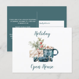 Teal Blue jul - Helgdag Open House Vykort