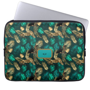 "Teal Blue Leopard" bärbar dator Fodral