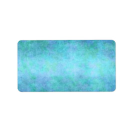 Teal Blue, Lila, Aqua och Violet Watercolor Adressetikett