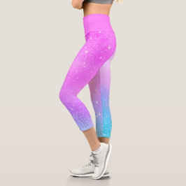 Teal Blue Lila Ombre Holographic Starry Galaxy