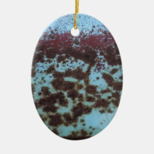 Teal Blue & Lila Rusted-bakgrund Julgransprydnad Keramik