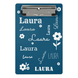 Teal Blue med vita blommor, anpassade