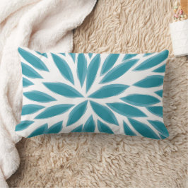 Teal Blue Modern Chrysanthemum Blommigt Pillow Lumbarkudde