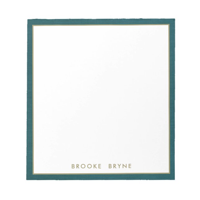 Teal Blue Modern Professionell - minimalistisk Anteckningsblock (Framsida)