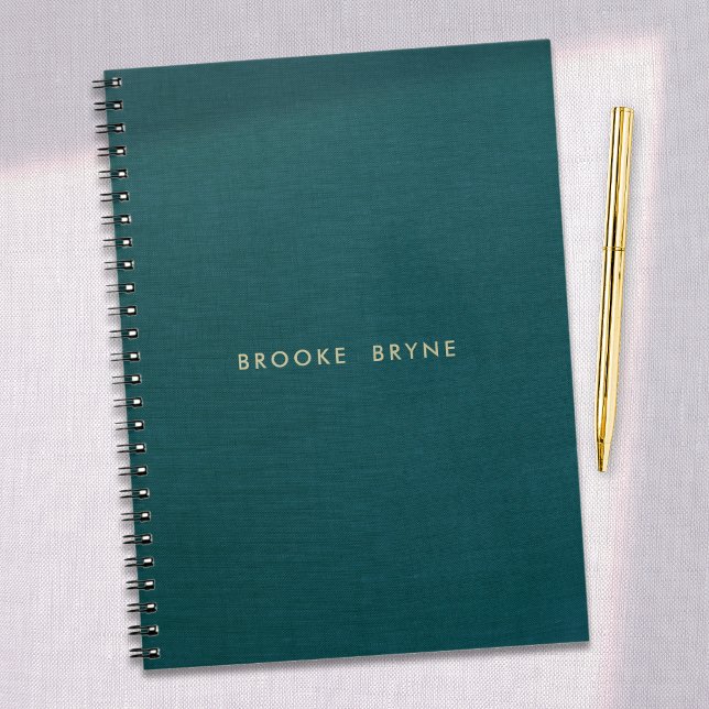 Teal Blue Modern Professionell - minimalistisk Anteckningsbok (teal green spiral notebook)