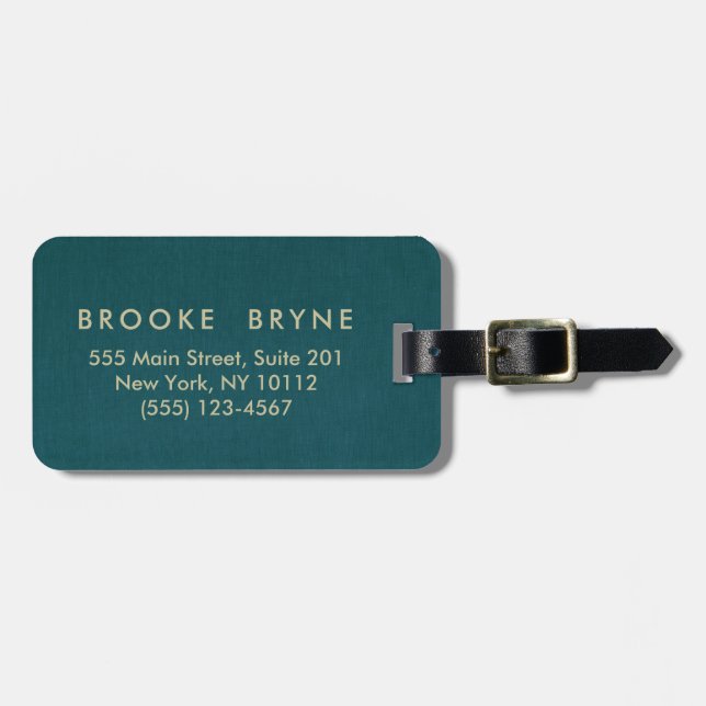 Teal Blue Modern Professionell - minimalistisk Bagagebricka (Horisontell Framsida)