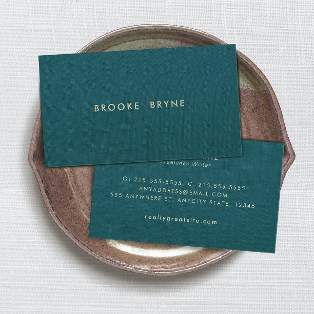 Teal Blue Modern Professionell - minimalistisk Visitkort (Skapare uppladdad)