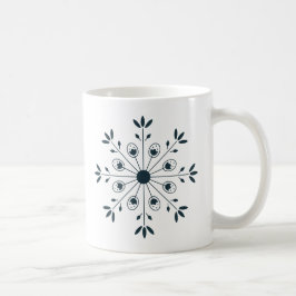Teal Blue Modern Scandinavian jul Snowflake Kaffemugg