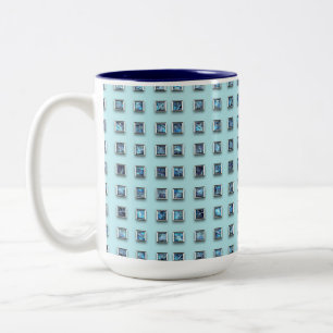 Teal Blue och Golden Gem Modern Två-Tonad Mugg