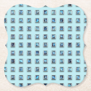 Teal Blue och Golden Gem Modern Underlägg Papper