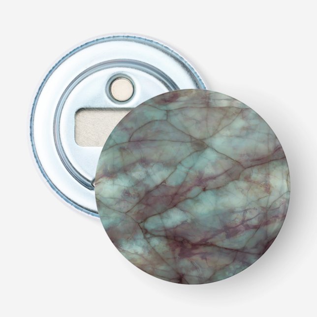 Teal Blue och Lila Fluorite Marble Flasköppnare (Framsidan)