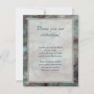 Teal Blue och Lila Fluorite Marble Inbjudningar