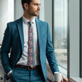 Teal Blue och lila Glitter Agate Neck Tie Slips