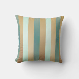 Teal Blue och Tan Multicolor Rand Kudde