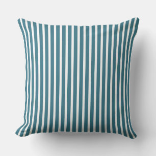 Teal Blue och White Stripe Ocean Inspired Kudde