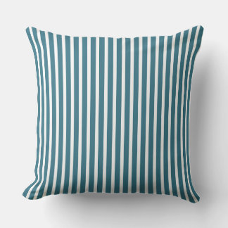 Teal Blue och White Stripe Ocean Inspired Kudde