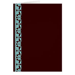 Teal Blue på choklad gotiate Blank Art Card Hälsningskort
