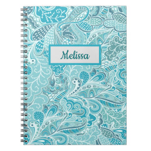 Teal Blue & Paisley Anteckningsbok