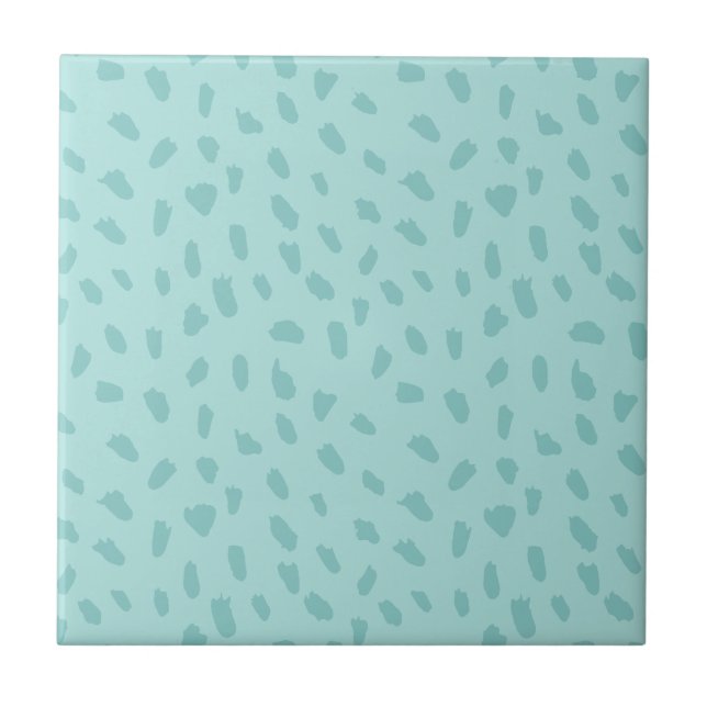 Teal Blue Pattern Kakelplatta (Framsidan)