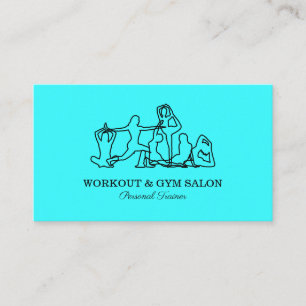Teal Blue Personlig Tränare Gym Yoga Visitkort