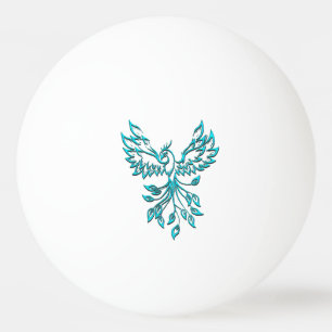 Teal Blue Phoenix Rises Pingisboll
