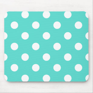 Teal Blue Polka Dot Mönster Musmatta