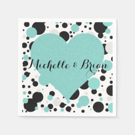 Teal Blue Polka Dot Party Cocktail Napkins Pappersservett