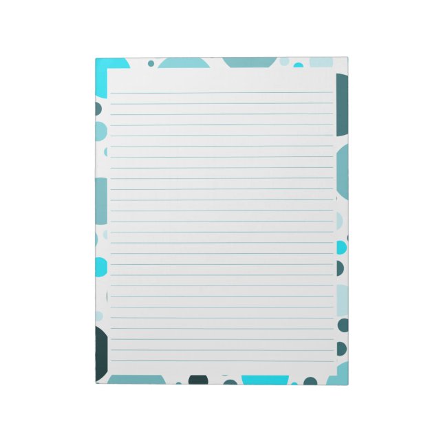 Teal Blue Polka dots Anteckningsblock (Roterad)