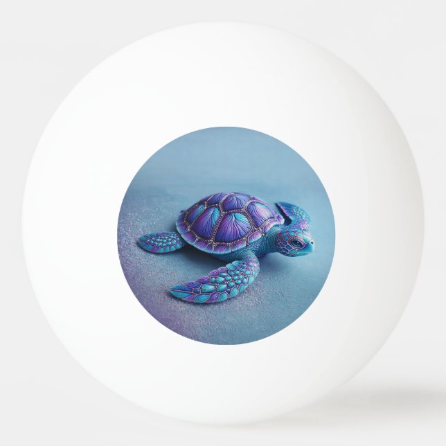 Teal Blue Purple Turtle Colorful Sea Turtle Pingisboll (Framsidan)